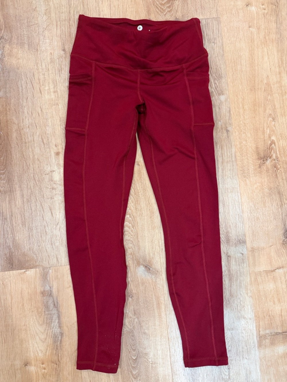 90 Degree By Reflex Burgundy High-Waist Pocket Leggings